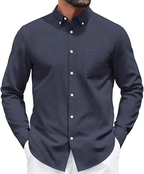 COOFANDY Mens Long Sleeve Button Down Shirt Casual Untucked Shirts for Men Oxford Dress Shirts
