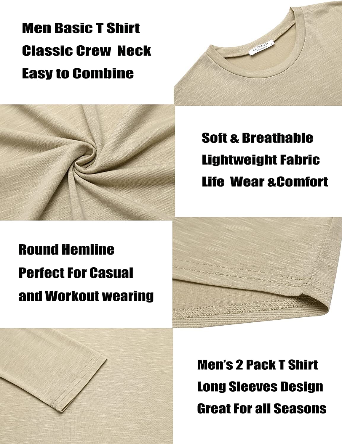 2-Pack Muscle Fitted Workout T-Shirt (US Only) T-Shirt COOFANDY Store 