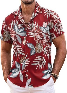 COOFANDY Hawaiian Shirt Short Sleeve Button Down Shirts Camp Collar Shirt