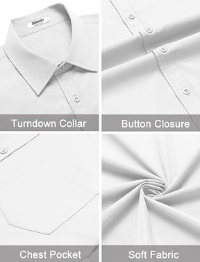 COOFANDY Mens Dress Shirts Short Sleeve Business Casual Shirts Regular Fit Casual Button Down Untucked Shirts