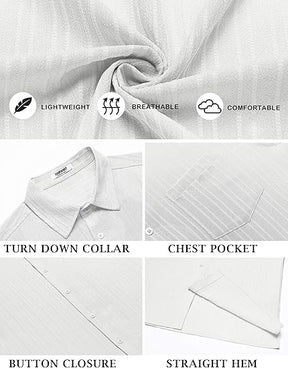 COOFANDY Men's Short Sleeve Casual Button Down Shirts Textured Summer Beach Shirt with Pocket
