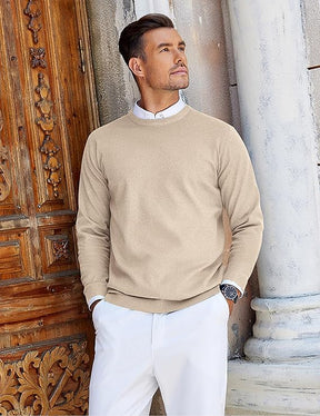 COOFANDY Mens Crew Neck Sweaters Long Sleeve Lightweight Knit Dress Pullover Sweaters