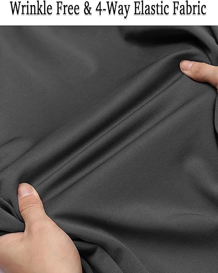 COOFANDY Men Button Up Short Sleeve Muscle Fit Stretch Dress Shirt Summer Casual Stylish Wrinkle Free Camp Tops Grey