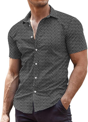 COOFANDY Men's Muscle Fit Dress Shirts Wrinkle-Free Short Sleeve