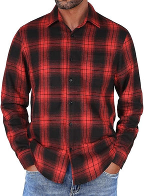 COOFANDY Flannel Shirts Long Sleeve Button Down Shirt