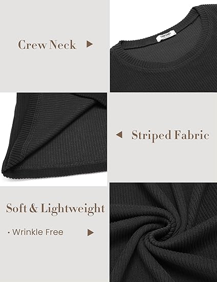 COOFANDY Mens Long Sleeve Shirts Thermal T-Shirt Slim Fit Crewneck Sweater Knitted Pullover Shirt