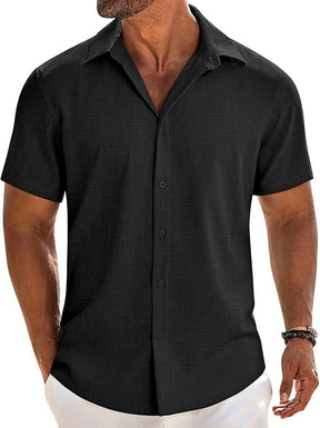 COOFANDY Button Down Shirt Short Sleeve Casual Shirts Linen Shirts