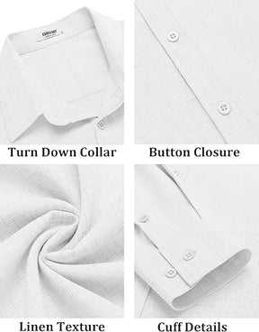COOFANDY Men's Casual Button Down Shirt Long Sleeve Untucked Chambray Shirt Wrinkle Free Dress Shirts