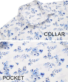 COOFANDY Mens Hawaiian Shirts Short Sleeve Tropical Button Down Shirts Floral Summer Beach Shirt