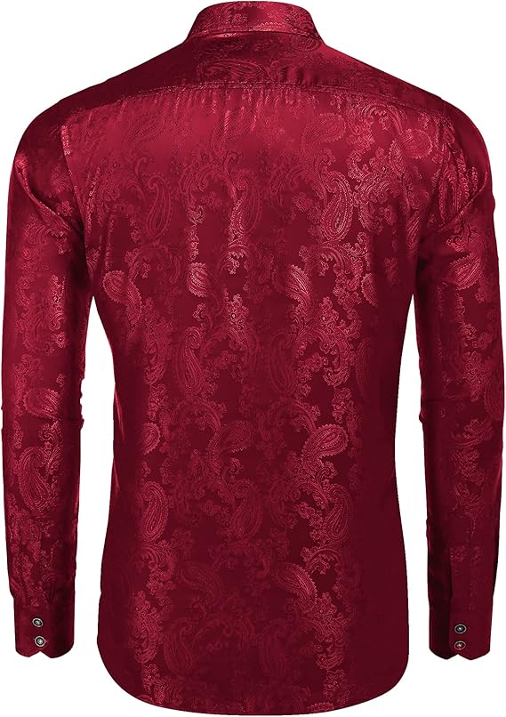 COOFANDY Men's Saint Patrick's Day Green Long Sleeve Dress Shirt for Bar Crawl Party Prom Dance
