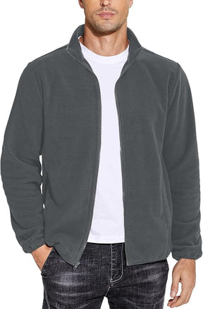 COOFANDY Men's Soft Polar Fleece Jacket Lightweight Full Zip Jackets Casual Outdoor Warm Jackets Coats with Pockets