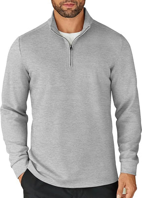 COOFANDY Men's Quarter Zip Up Pullover Lightweight Mock Neck Sweatshirt Casual Long Sleeve Polo Shirt