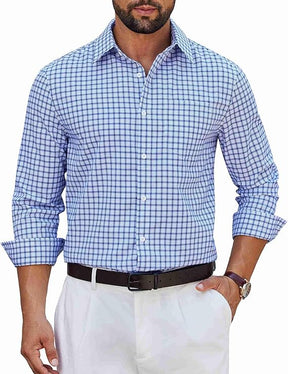 COOFANDY Men's Long Sleeve Plaid Button Down Dress Shirt