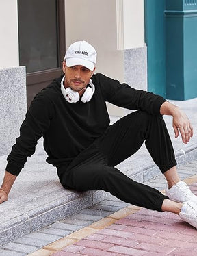 COOFANDY Men's Tracksuit 2 Piece Sweatsuit Set Long Sleeve Pullover Athletic Suit For Sports Casual Fitness Jogging