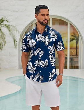 COOFANDY Mens Hawaiian Shirts Short Sleeve Button Down Aloha Shirts Summer Vacation Beach Shirts