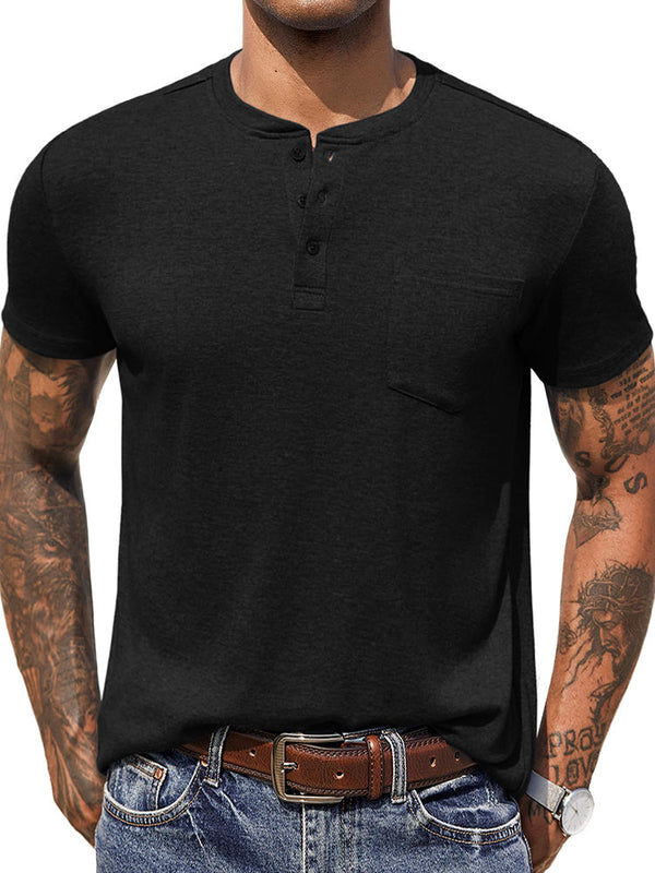COOFANDY Men Casual Shirt Short Sleeve Summer Basic T Shirt Pocket Soild Tee Top