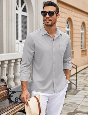 COOFANDY Mens Wrinkle Free Dress Shirts Long Sleeve Untucked Shirts Casual Button Down Shirts