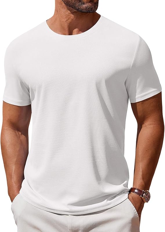 COOFANDY Men's T Shirt Short Sleeve Crew Neck T-Shirt Casual Summer Classic Basic Tee Shirts
