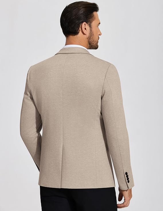 COOFANDY Mens Casual Blazer Knit Sport Coat Lightweight Two Button Suit Jacket