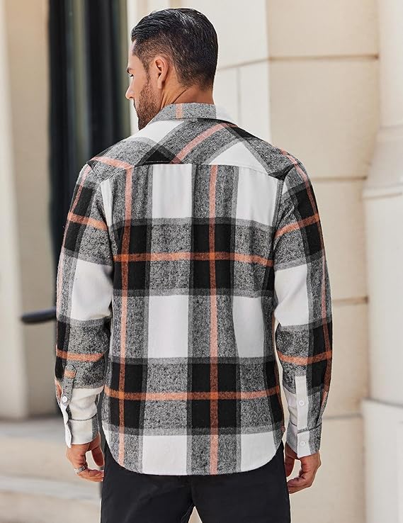 COOFANDY Flannel Shirts Plaid Shirt Button Down Shirts