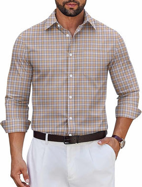 COOFANDY Men's Long Sleeve Plaid Button Down Dress Shirt