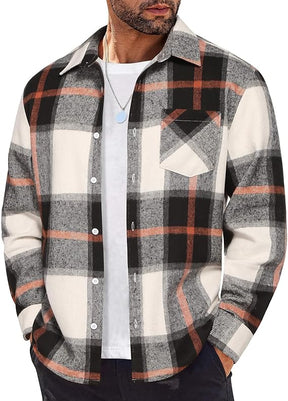 COOFANDY Flannel Shirts Plaid Shirt Button Down Shirts