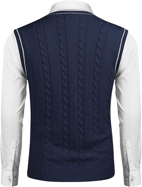 V Neck Sleeveless Knitted Pullover Vest Sweater (US Only) Vest COOFANDY Store 