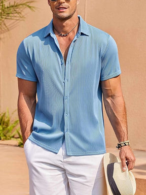 COOFANDY Men's Casual Shirts Short Sleeve Button Down Shirt for Men Wedding Beach Fashion Shirt