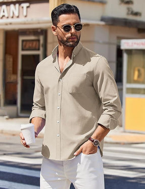 COOFANDY Mens Long Sleeve Button Down Shirt Casual Untucked Shirts for Men Oxford Dress Shirts