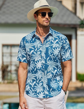 COOFANDY Men's Saint Patrick's Day Green Hawaiian Shirt Short Sleeve Casual Button Down Perfect for Parade & Tropical Beach Wear