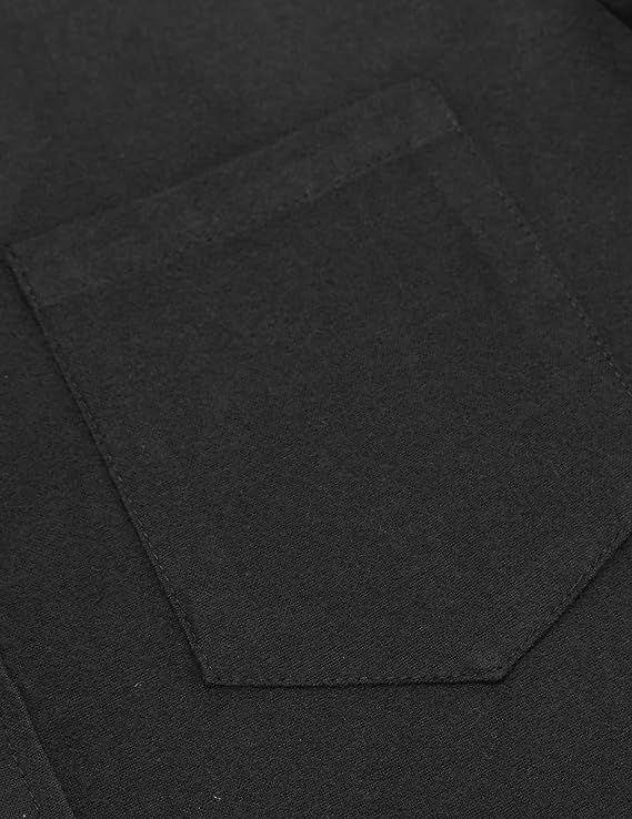COOFANDY Men's Flannel Shirt Long Sleeve Cotton Button Down Casual Shirt Jacket Black