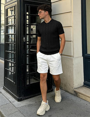 COOFANDY Men's Short Sleeve Knit Shirt Casual Button Down Shirt Vintage Summer Beach Vacation Tops