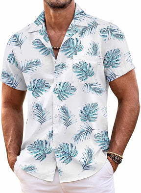 COOFANDY Hawaiian Shirt Short Sleeve Button Down Shirts Camp Collar Shirt