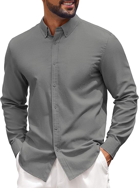 COOFANDY Men's Long Sleeve Regular Fit Button Down Oxford Shirt