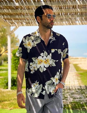 COOFANDY Mens Hawaiian Shirt Short Sleeve Button Down Shirt Tropical Summer Beach Shirt