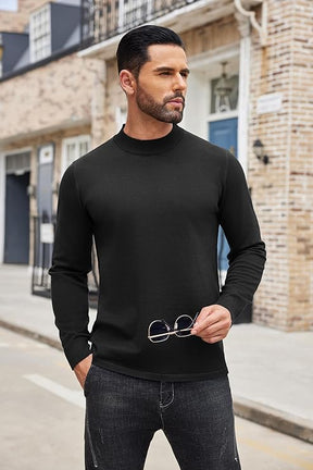 COOFANDY Men's Mock Turtleneck Sweaters Long Sleeve Casual Knit Shirts Half Neck Thermal Lightweight Pullover Sweater