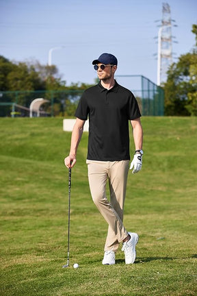 COOFANDY Men's Polo Shirts Short Sleeve Quick Dry Performance Golf Polos Tactical Work Shirts with Pen Pocket