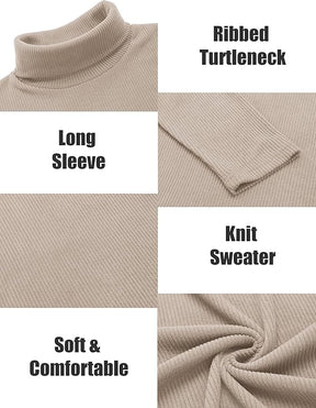COOFANDY Men's Ribbed Turtleneck Sweater Casual Basic Long Sleeve Knitted Pullover Sweater