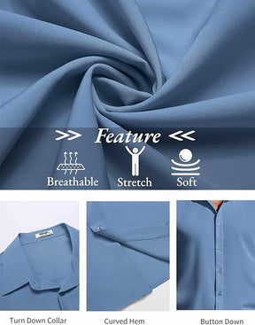 COOFANDY Mens Short Sleeve Button Down Shirts Casual Summer Shirt Untucked Dress Shirts