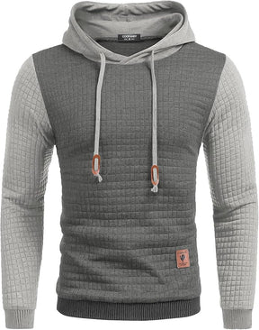 COOFANDY Mens Hooded Sweatshirt Casual Long Sleeve Drawstring Waffle Knit Pullover Hoodies
