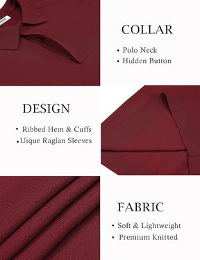 COOFANDY Mens Knit Polo Sweater Long Sleeve Polo Collared Sweaters Hidden Button Casual Pullover Sweater