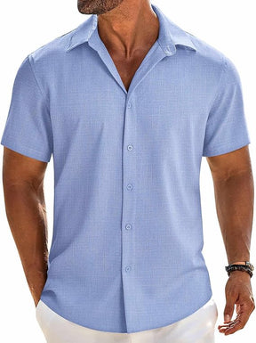 COOFANDY Button Down Shirt Short Sleeve Casual Shirts Linen Shirts