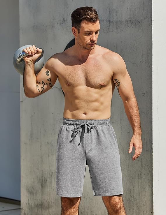 COOFANDY Men's Sweat Shorts 7 Inch Athletic Workout Shorts Casual Lounge Joggers Short Pants with Pockets