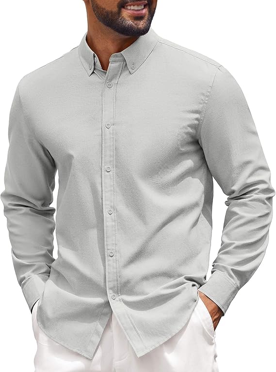 COOFANDY Men's Long Sleeve Regular Fit Button Down Oxford Shirt