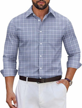 COOFANDY Men's Long Sleeve Plaid Button Down Dress Shirt