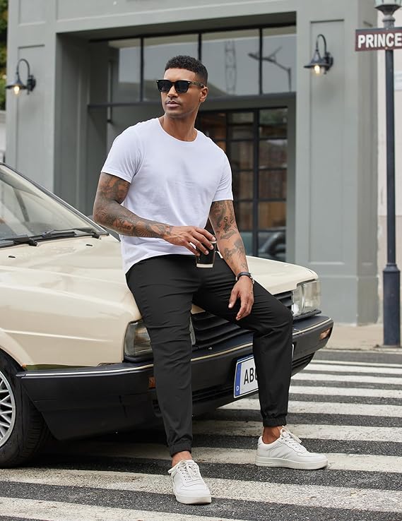 COOFANDY Men Joggers Pants Cotton Casual Cargo Drawstring Pants Outdoor Hiking Track Jogging Sweatpant