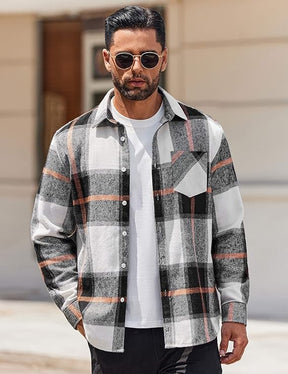 COOFANDY Flannel Shirts Plaid Shirt Button Down Shirts