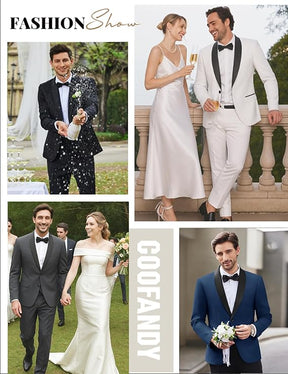 COOFANDY Men Tuxedo Jacket Slim Fit Blazer Suit Jacket Prom Dinner Party Wedding