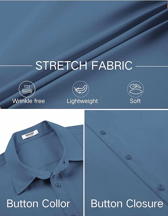 COOFANDY Dress Shirts Short Sleeve Button Down Shirts