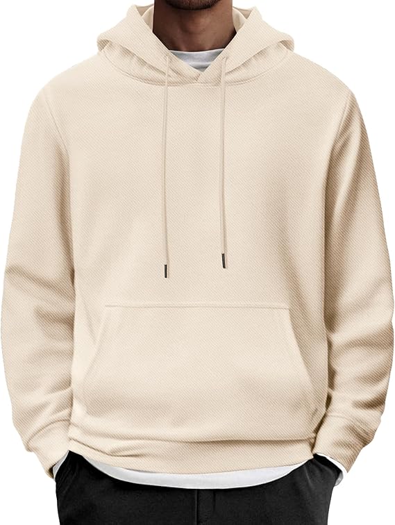 COOFANDY Mens Hoodie Long Sleeve Casual Pullover Hooded Sweatshirt Fashion Drawstring Hoodies with Pocket